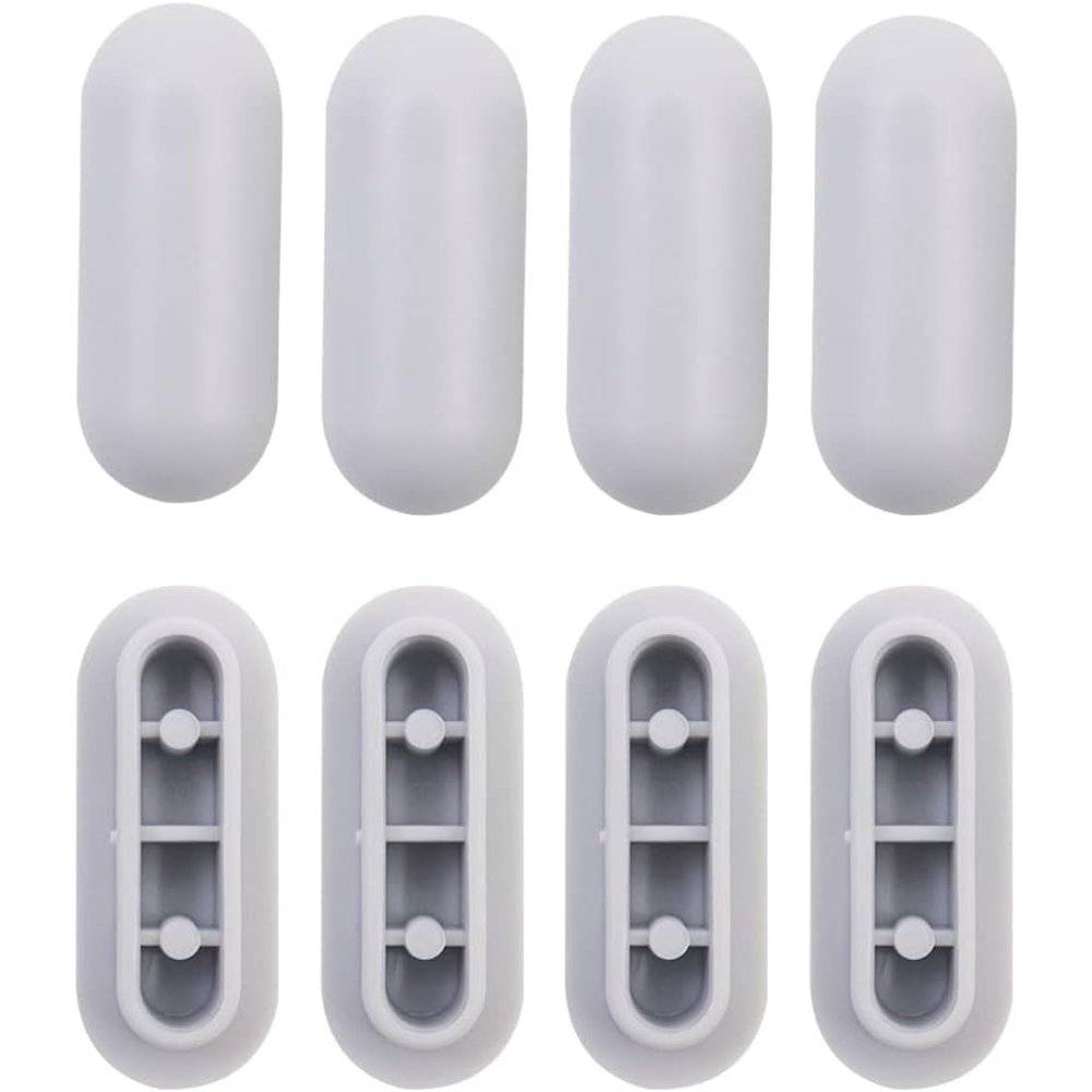 Bluexp set di 8 paracolpi per sedile wc in gomma grigia con cope