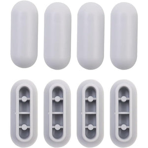 Bluexp set di 8 paracolpi per sedile wc in gomma grigia con cope