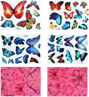 Set di 3 Sticker di Luce - Vlinders - Autoadesivi - Impermeabili - 15 x 20 cm - Decorazione Moderna per Parete