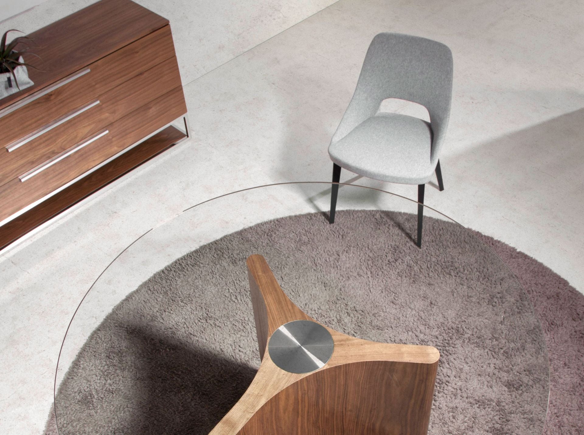 Sedia in tessuto grigio