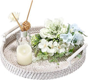 Lavata lade decorativa a forma rotonda con maniglia - lade per asciugamani con maniglia - contenitori di conservazione - lade per organizzare la tavola - lade per caffè, bevande, colazione, tè e candele