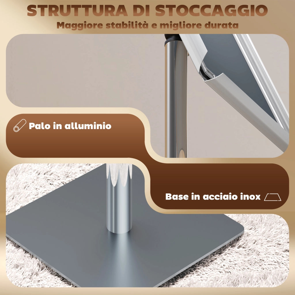 Tavolo Espositore ¨C zephmum ¨C Acciaio, Alluminio, Argento