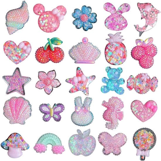 Accessori per scarpe 25 pezzi - Decorazioni per scarpe - Gioielli per scarpe - Articoli in gomma - Sostenibili - Adatti per bambini - Decorazioni per scarpe