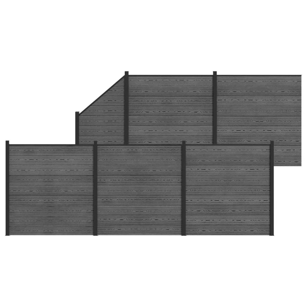Pannello di Recinzione 6 pcs WPC e Alluminio Grigio 3429406