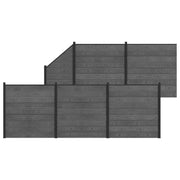 Pannello di Recinzione 6 pcs WPC e Alluminio Grigio 3429406
