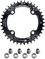 Pannellino per mountain bike 38T - 104 BCD - Lega di alluminio - Installazione rapida - Nero, leggero - Pannello per bicicletta