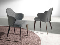 Sedia in tessuto ed ecopelle grigio scuro