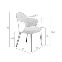 Sedia in tessuto ed ecopelle grigio scuro