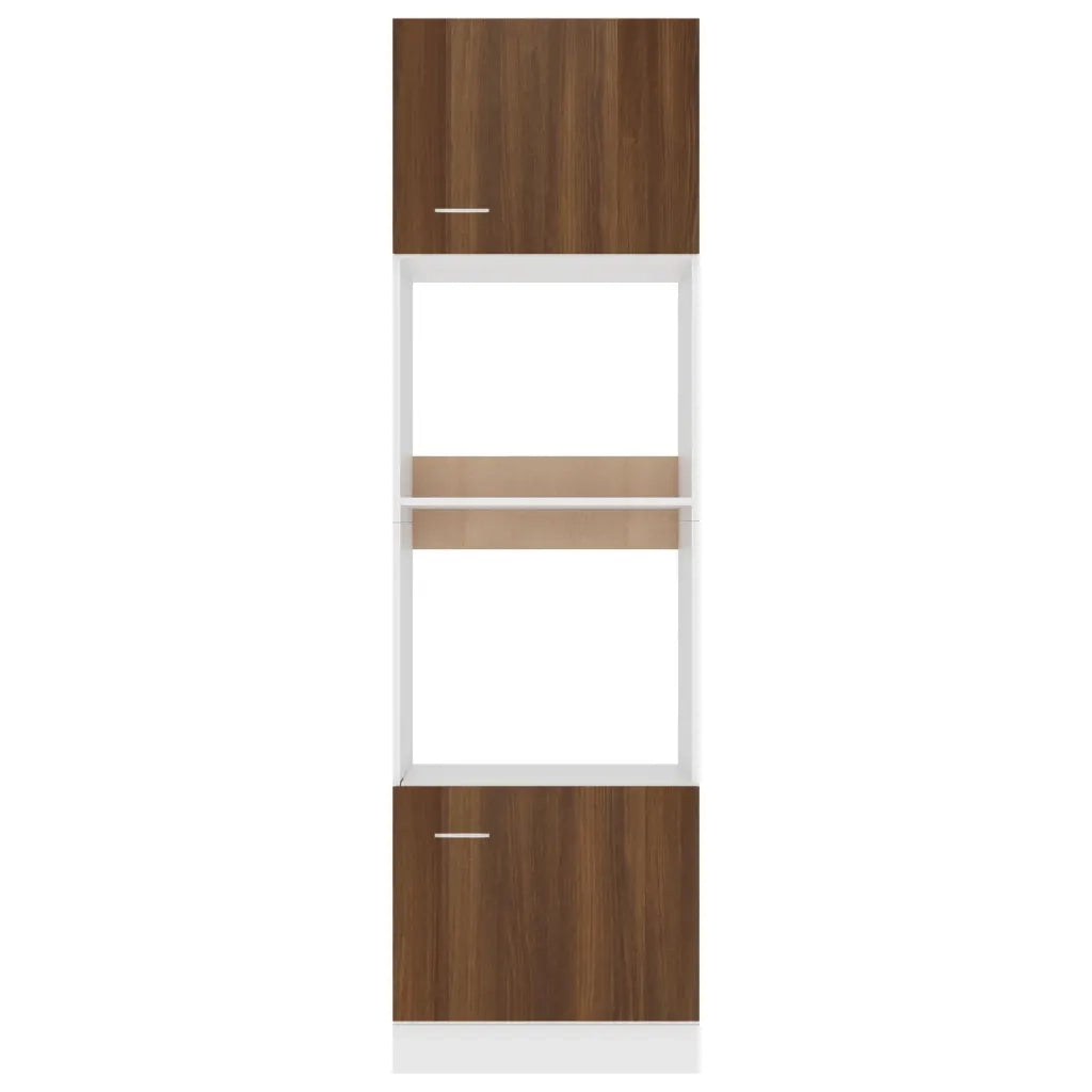 Pensile da cucina | Armadio Microonde ¡°Lyon¡± Rovere Marrone 60x57x207 cm