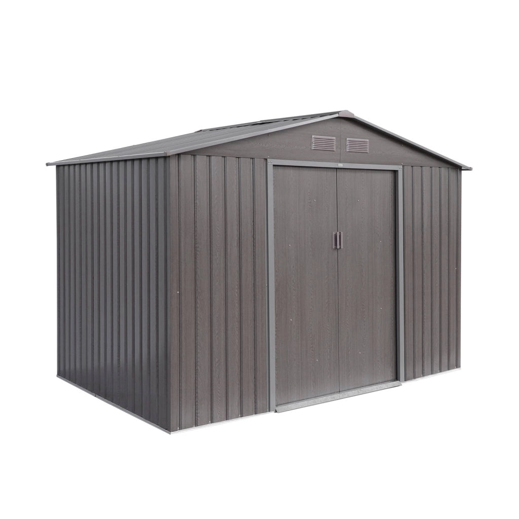 Casetta da giardino in metallo con kit di ancoraggio, 5.9m², marrone