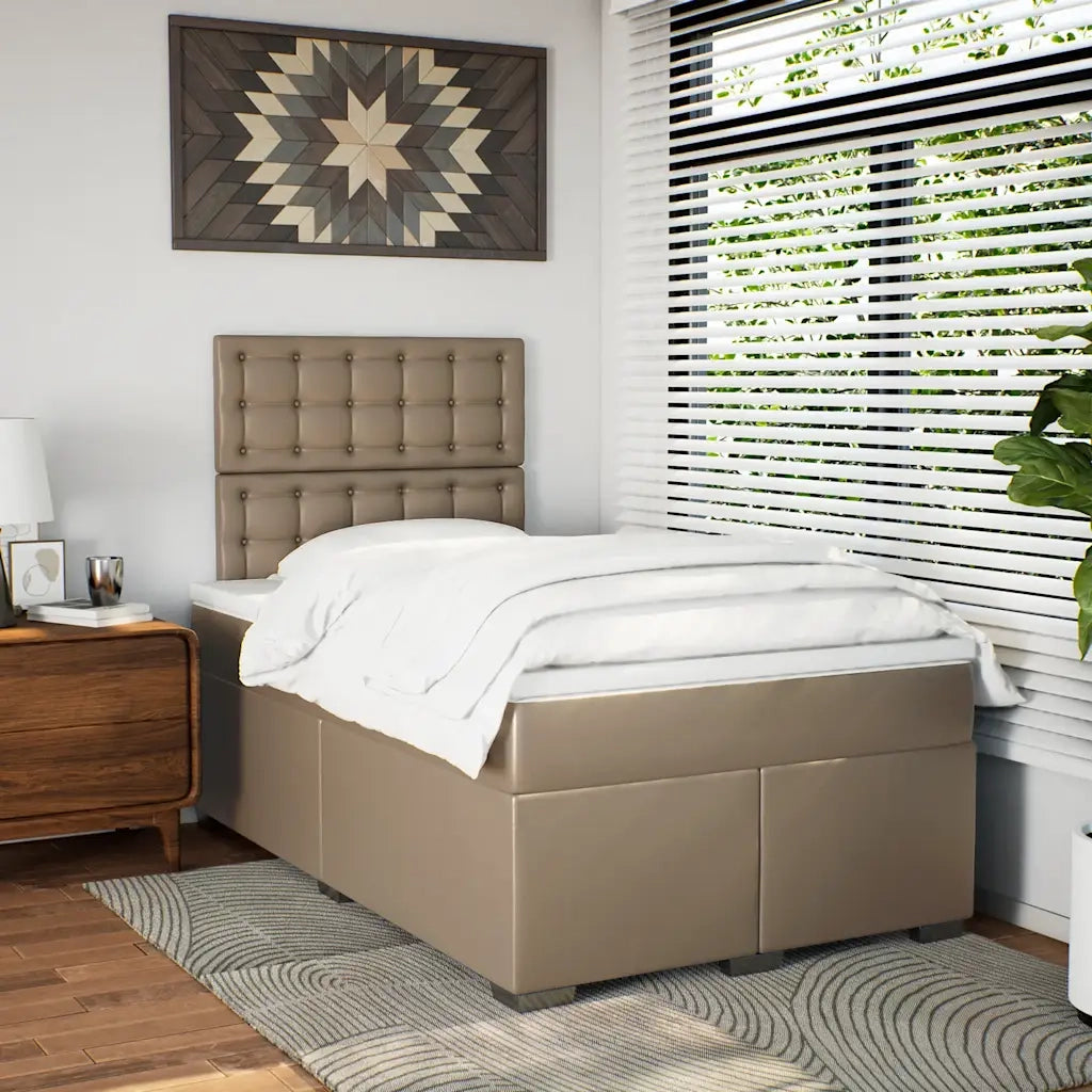 Giroletto a Molle con Materasso Cappuccino 120x200cm Similpelle 3293019