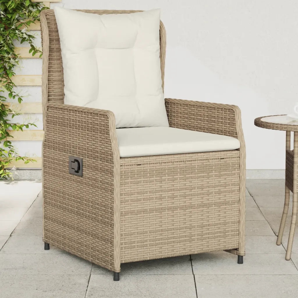 Sedie da Giardino Reclinabili 2 pz | Sedie da Esterno Beige Polyrattan