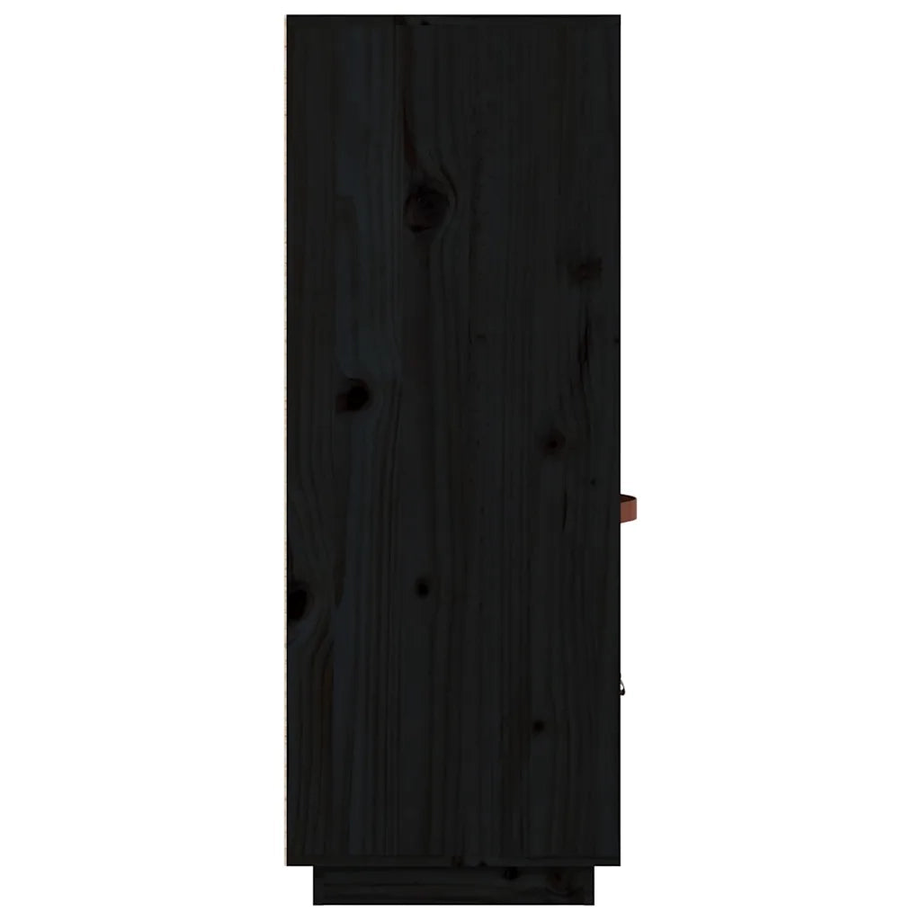 Credenza | Madia | Buffet da pranzo | Armadio da pranzo Nera 67x40x108,5 cm in Legno Massello di Pino