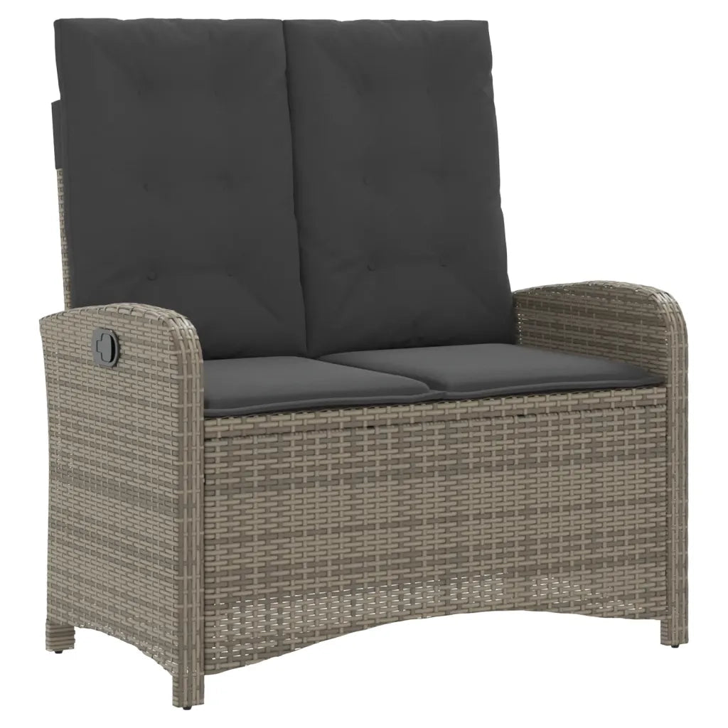 Set da Pranzo da Giardino 2 pz con Cuscini in Polyrattan Grigio 3277343