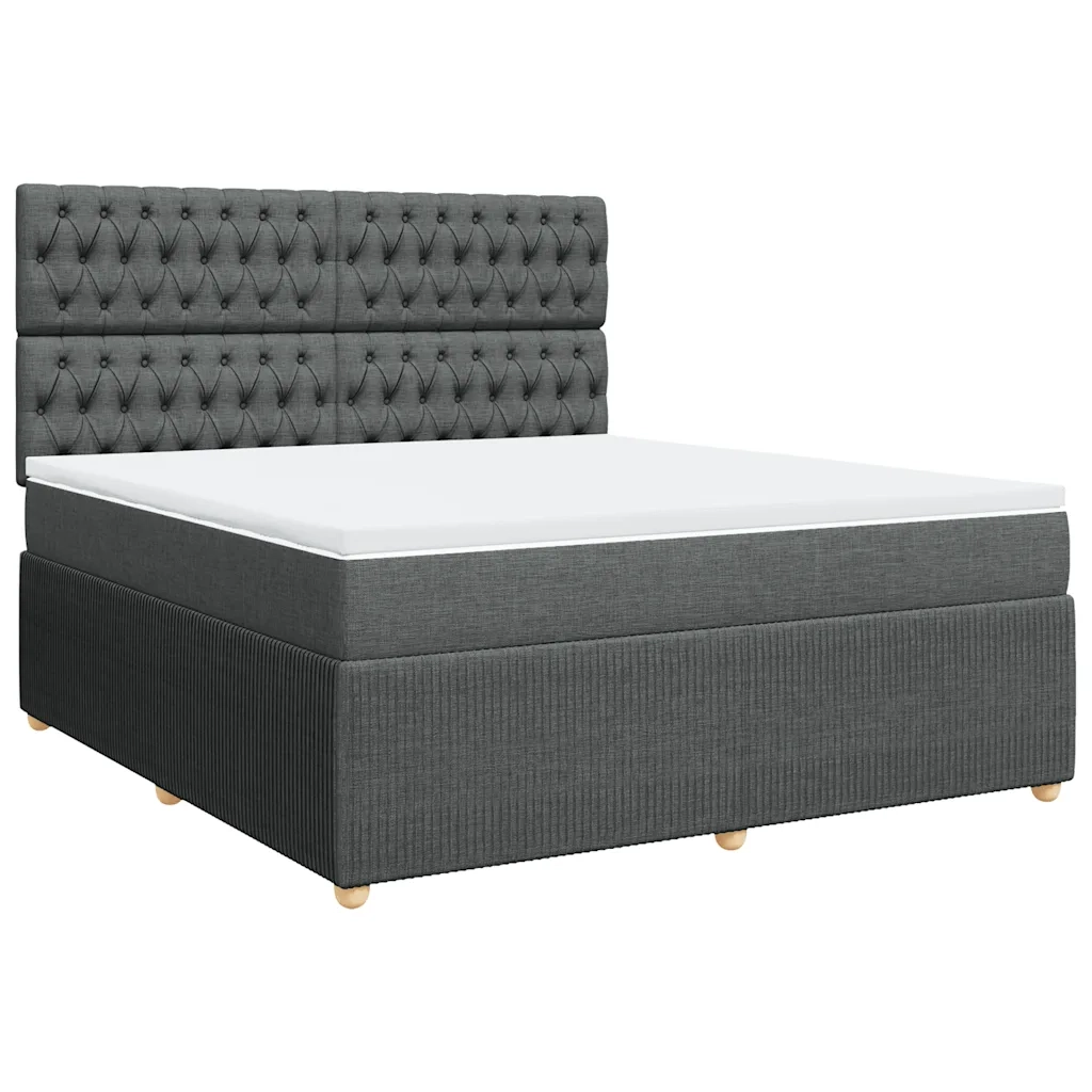 Giroletto a Molle con Materasso Grigio Scuro 180x200 cm Tessuto 3292143