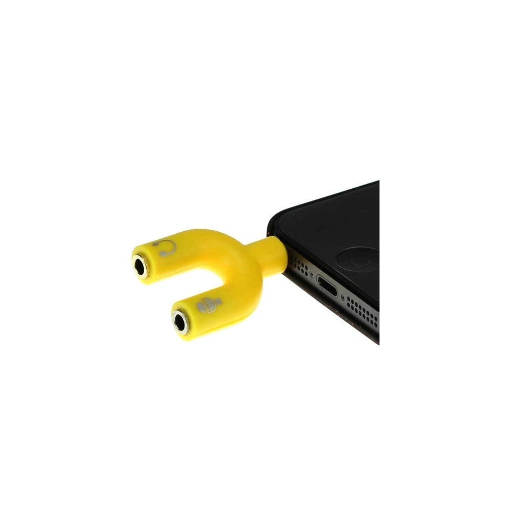 Trade Shop - Sdoppiatore Microfono Cuffia Headphone Splitter Jack 3.5 Mm Smatphone Pc -