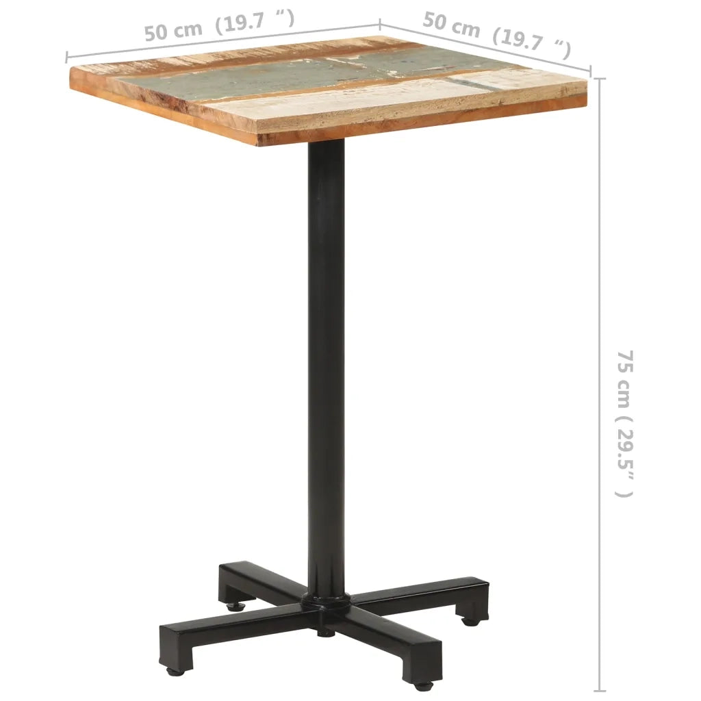 Tavolo da Bistrot Quadrato 50x50x75 cm in Massello di Recupero 320286