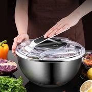 Slancifuga in acciaio inossidabile con cestello, manico e coperchio Smart Lock, progetto veloce asciugamento, base antiscivolo, capacità 3,5 litri slancifuga per Fruit- e verdura lavastiratore