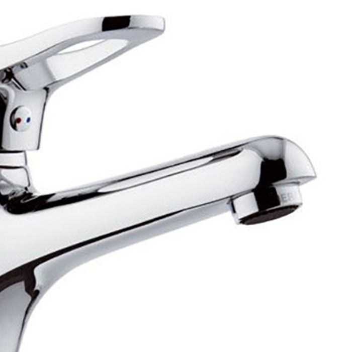 Rubinetto lavabo con bocca lunga e leva classica serie kiss