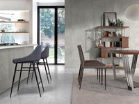 Sgabello in tessuto grigio