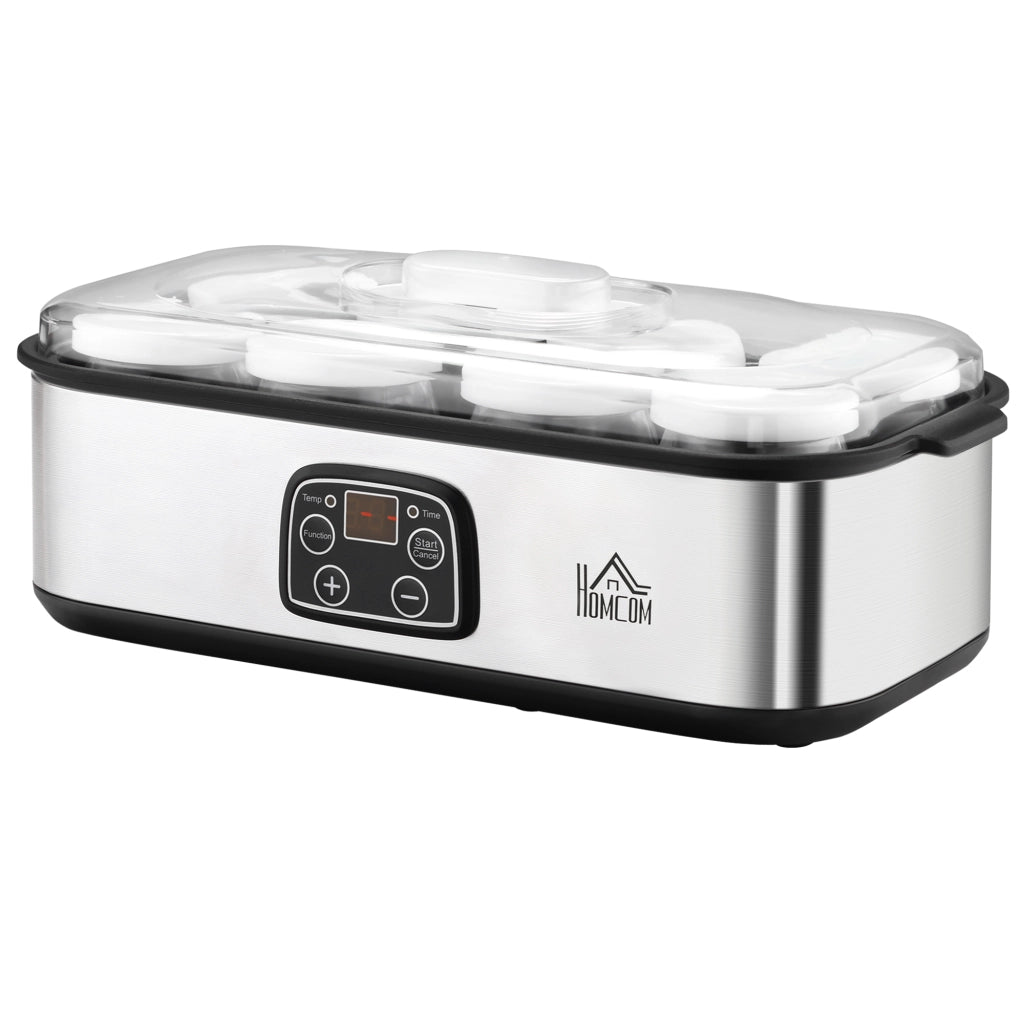 Yogurtiera Elettrica ¨C Zephmum ¨C Argento 25W 1.4L con 8 vasetti di vetro