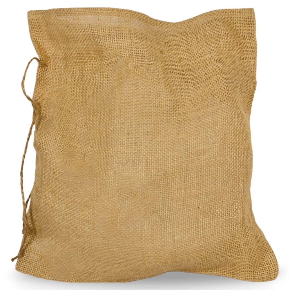 Set da 10 Sacchi in Juta naturale resistenti e riutilizzabili cm 35 x h 40