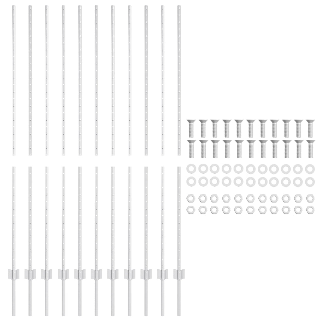 Palloni Recinzione 22 pcs U-Channel 150 cm Acciaio zincato