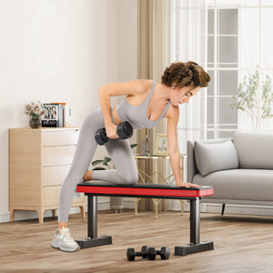 Panca Piana per Pesi e Addominali Capacità 300kg 106x26x48 cm Nero