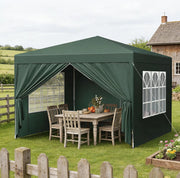 Gazebo pieghevole 3 x 3 m verde con tetto Oxford e altezza regolabile