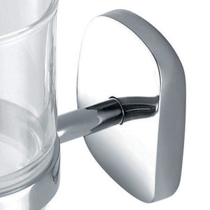 Porta bicchiere cromato a muro serie bali - fissaggio ad incollo o con viti