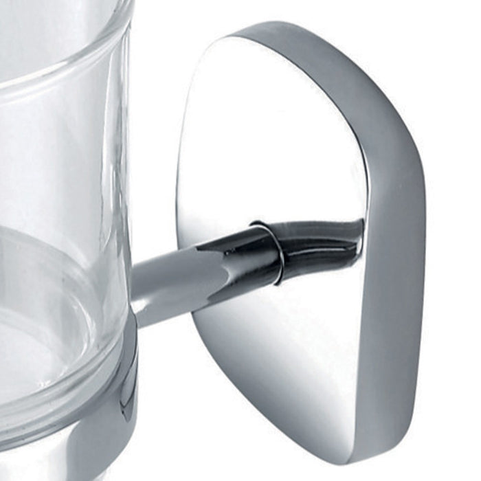 Porta bicchiere cromato a muro serie bali - fissaggio ad incollo o con viti