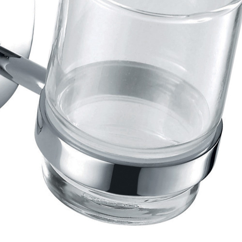 Porta bicchiere cromato a muro serie bali - fissaggio ad incollo o con viti