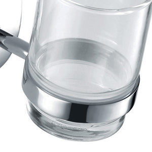 Porta bicchiere cromato a muro serie bali - fissaggio ad incollo o con viti