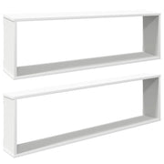 2 pz Mensole Parete | Mensola sospesa a Cubo Bianco 100x15x30 cm in Multistrato