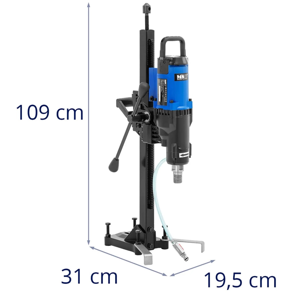Carotatrice diamantata a secco portatile per calcestruzzo con supporto 3200 watt 750 giri/min alluminio acciaio nero 14_0008542