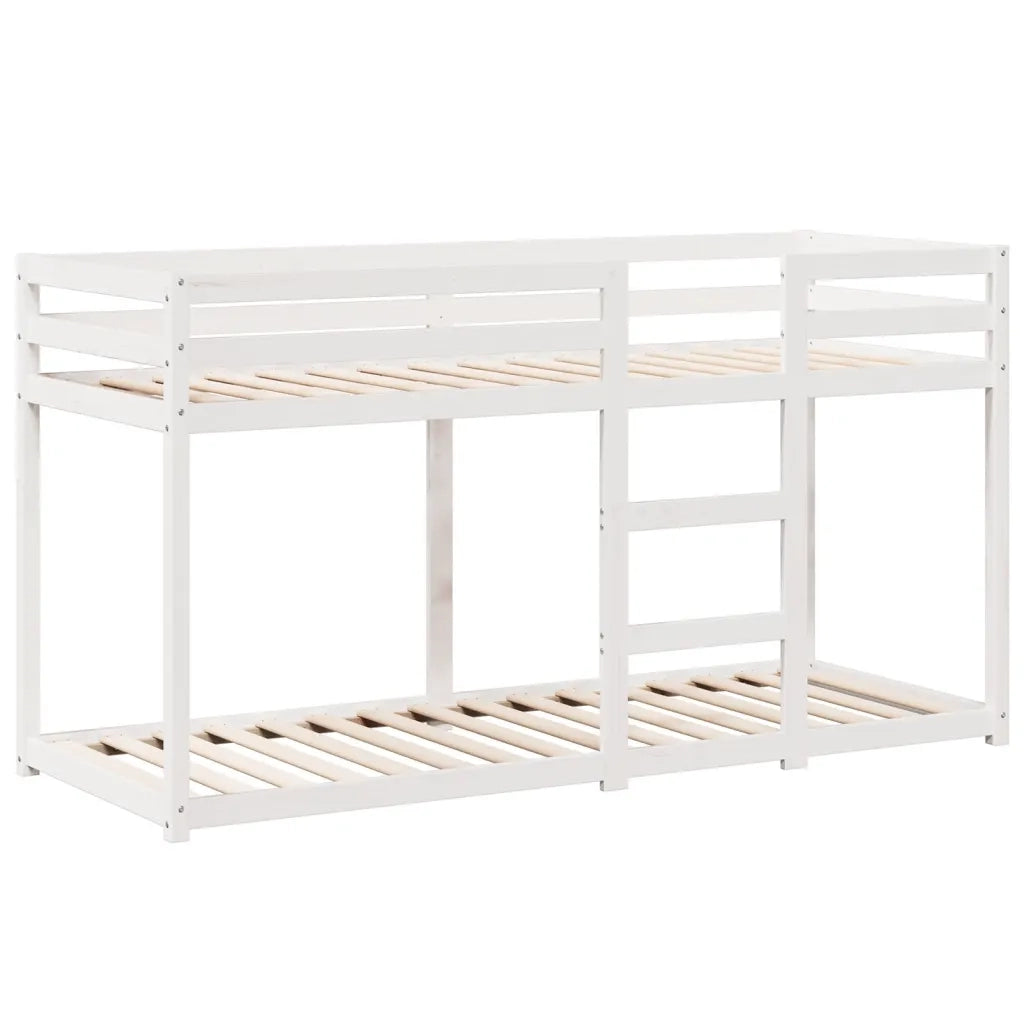 Letto a Castello con Tetto Bianco 80x200 cm Legno Massello Pino
