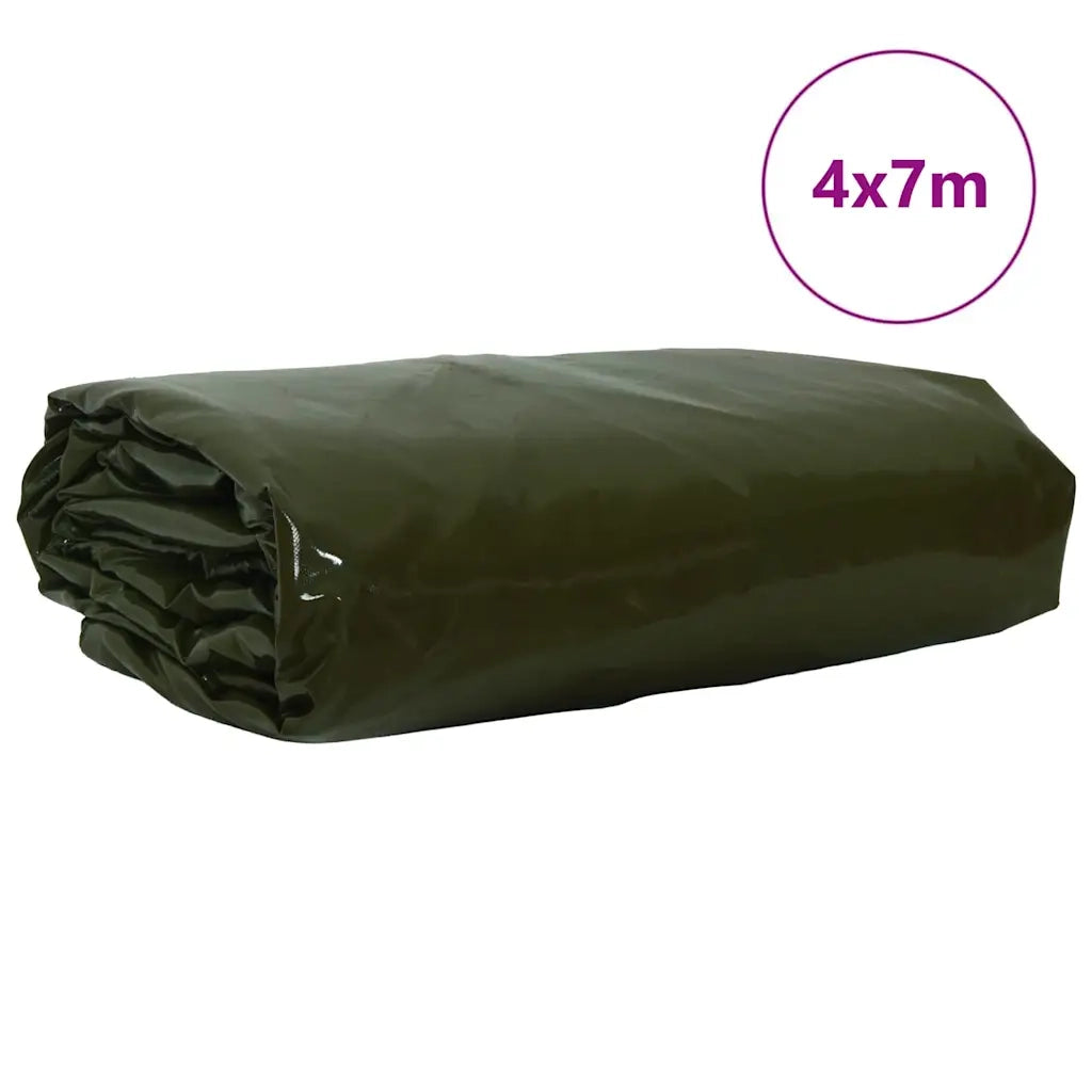 Telo 650g / m² Verde oliva 4 x 7 m Tela con rivestimento in PVC