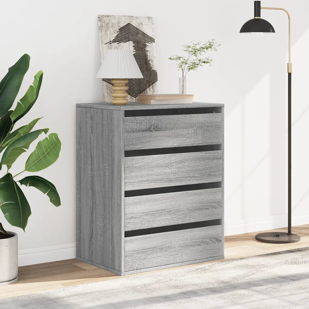 Cassettiera Angolare Grigio Sonoma 60x41x76cm Legno Multistrato
