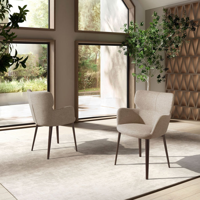 Sedia in tessuto marrone marmorizzato