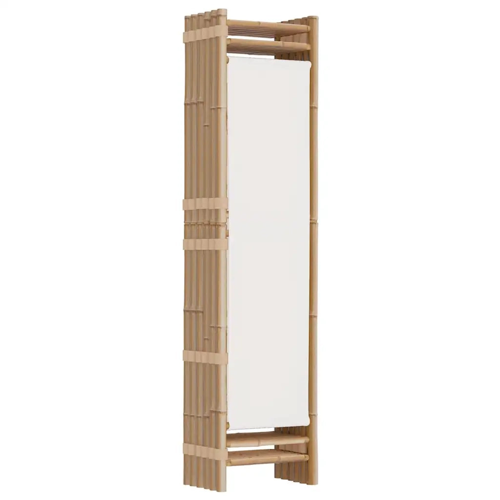 Divisorio Ambienti 6 Pannelli Pieghevole 240 cm Bambù e Tela 350626