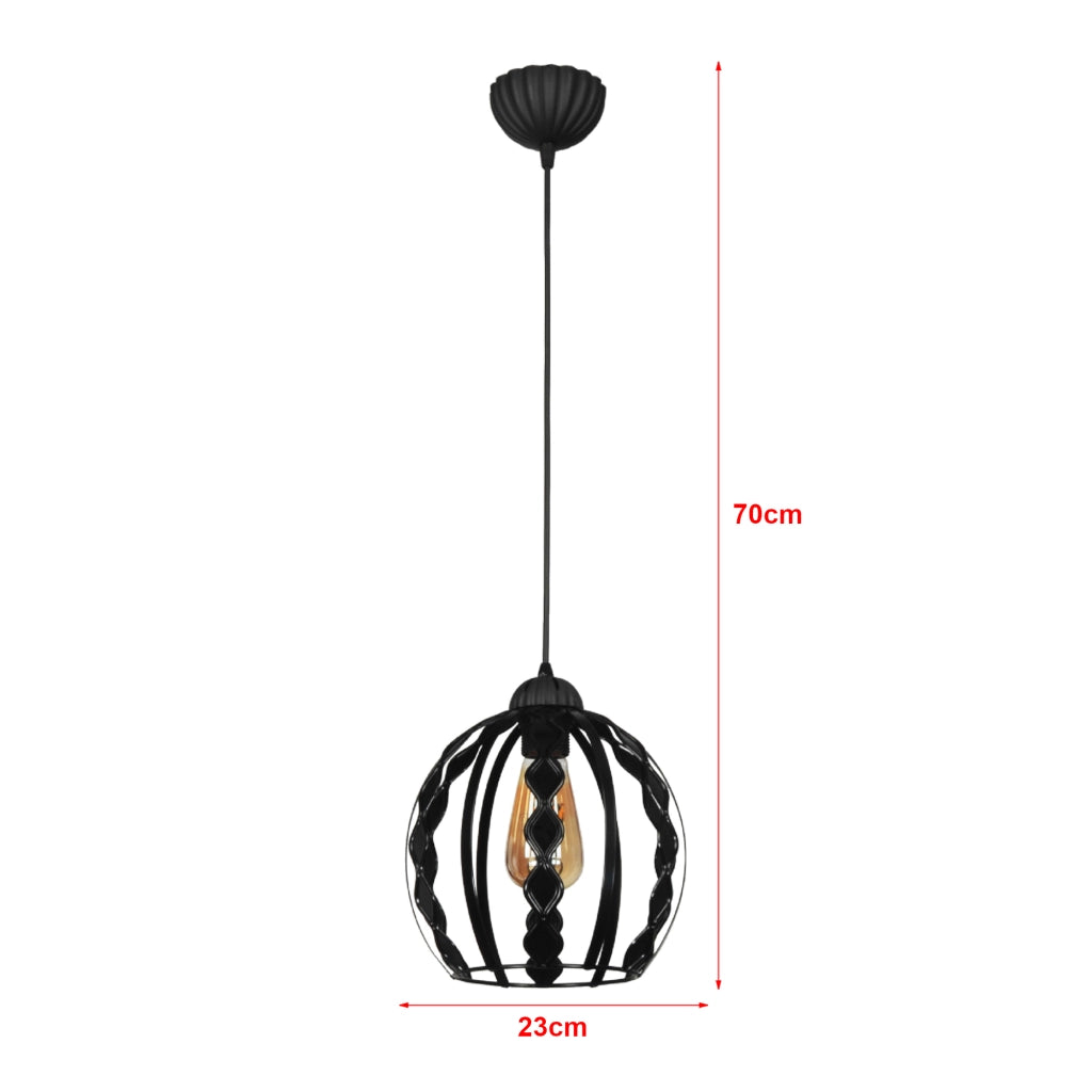 Lampada a Sospensione 'Finchley' con 1 Fonte Luce Lampada da Soffitto in Metallo con Paralume a Gabbia Decorativa Forma