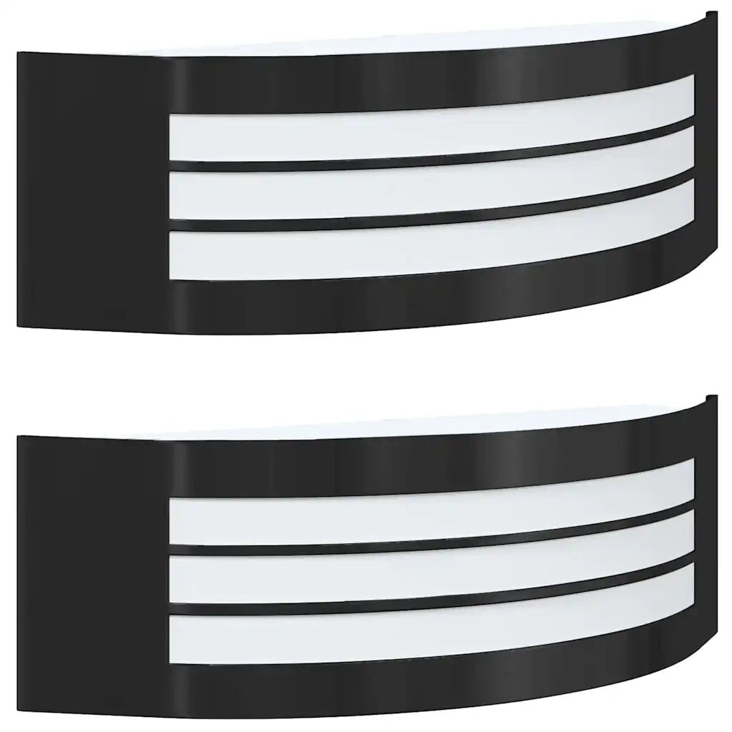 Lampada da Parete Esterna 2 pcs Nero 32 x 10 x 10 cm 4005978