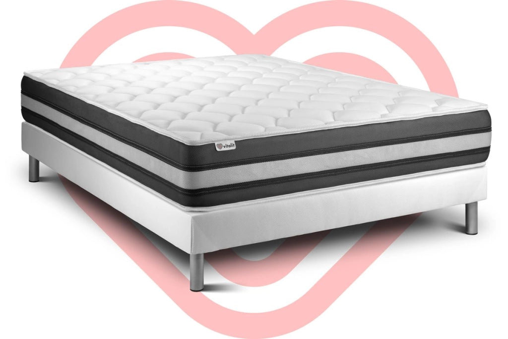 Letto con materasso VITAL SPRING ZEN 140 x 220 cm Rete kit Bianco