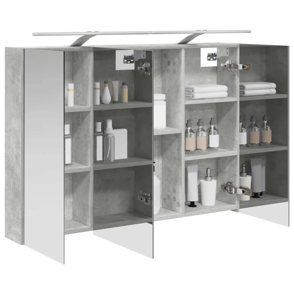 Mobiletto per specchio da Bagno | Armadio da bagno con lo scaffale Grigio cemento
