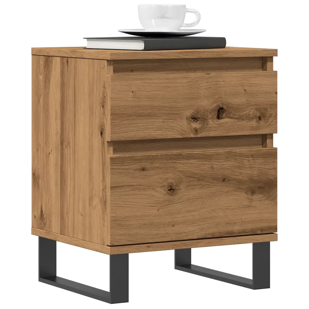 Comodino Rovere Artigianale 40x35x50 cm in Legno Multistrato 857438