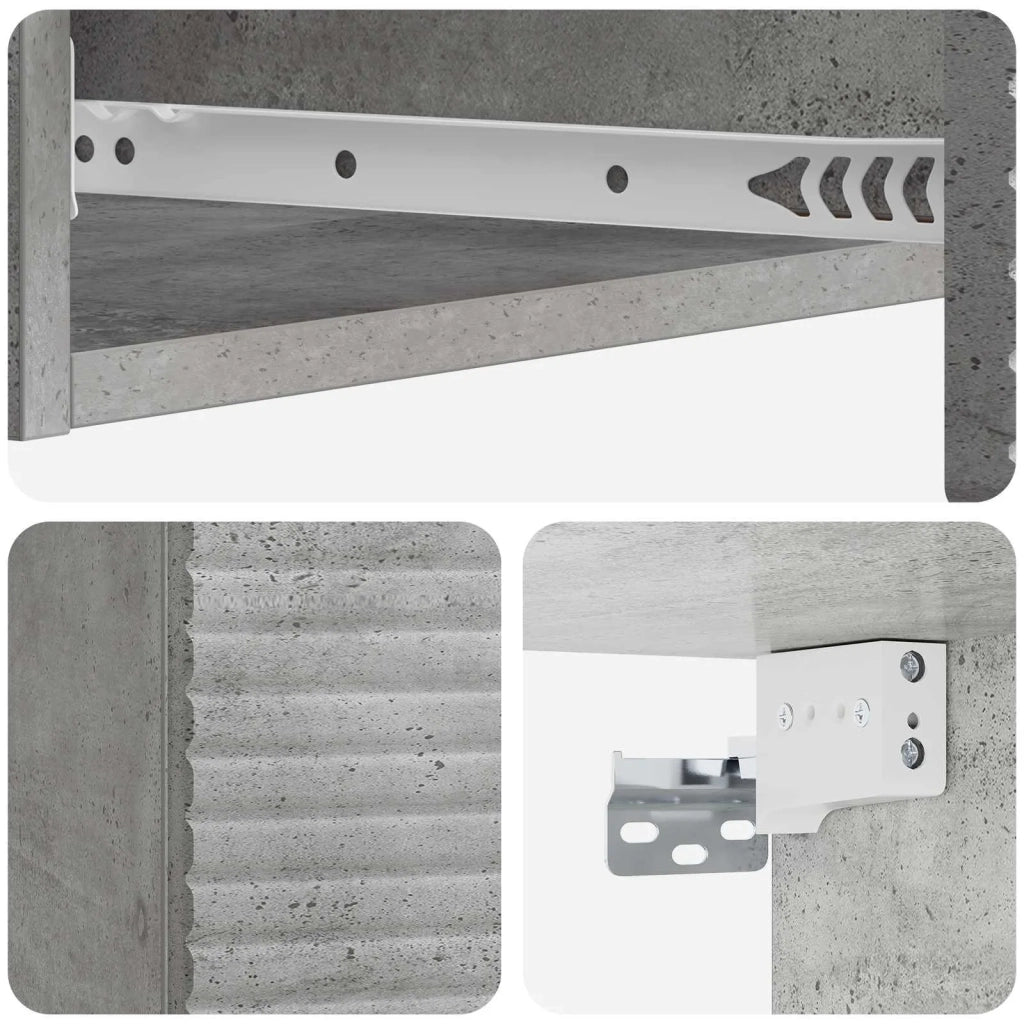 Tavolino da Parete Laterale Grigio Cemento 87,5 x 34,5 x 17 cm 898668
