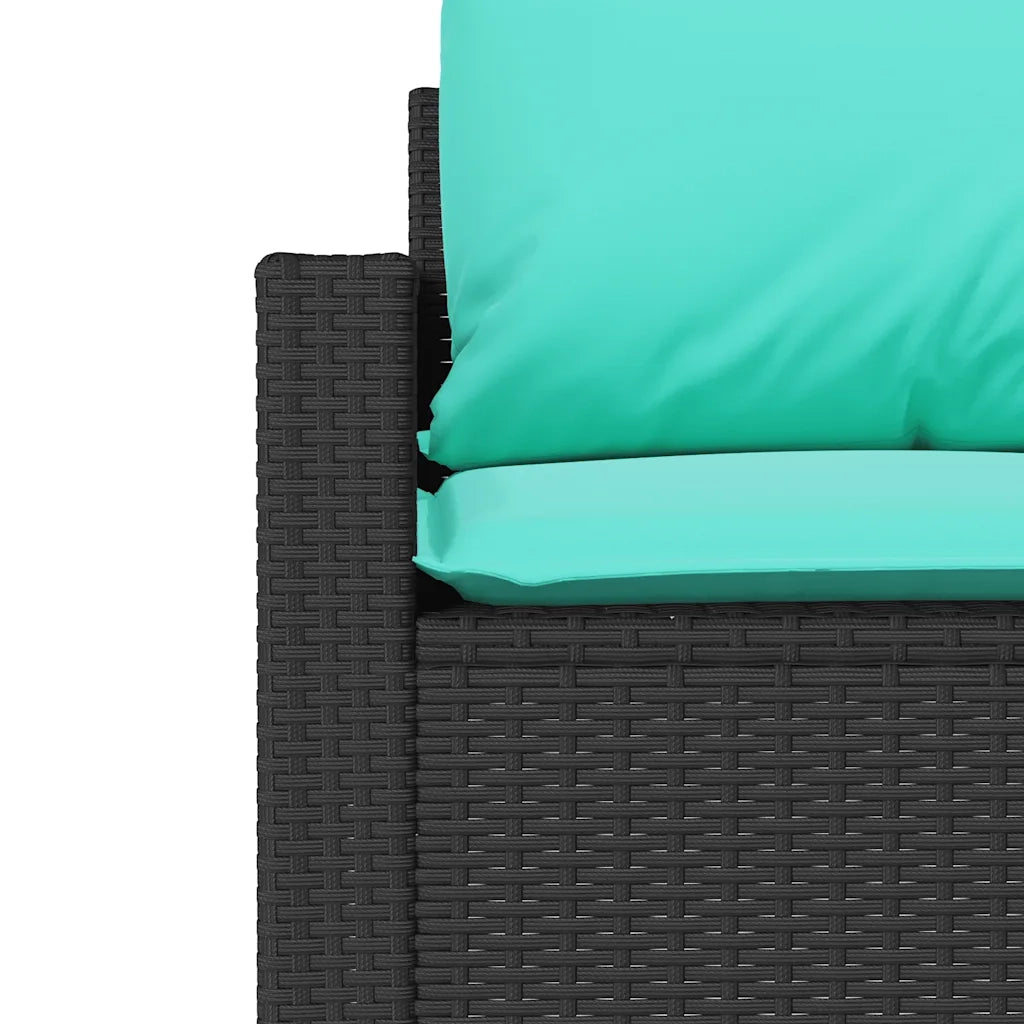 Set Divani da Giardino 4 pz con Cuscini Nero in Polyrattan