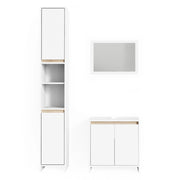 Vicco Set mobili bagno Bianco/Sonoma 3 parti, con colonna