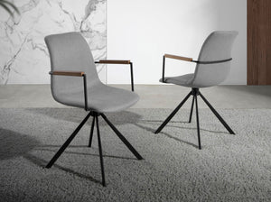 Sedia girevole in tessuto grigio scuro