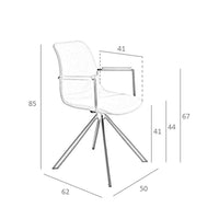 Sedia girevole in tessuto grigio scuro